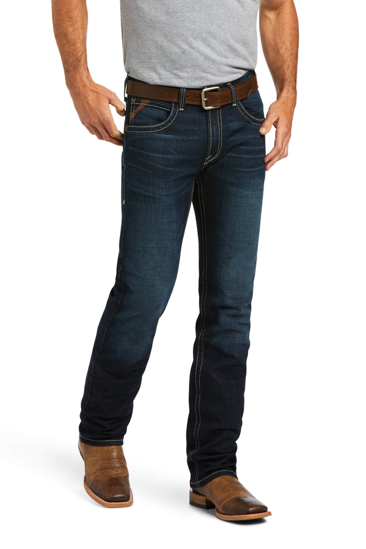 M5 Straight Stretch Marshall Emb Stackable Straight Leg Jean