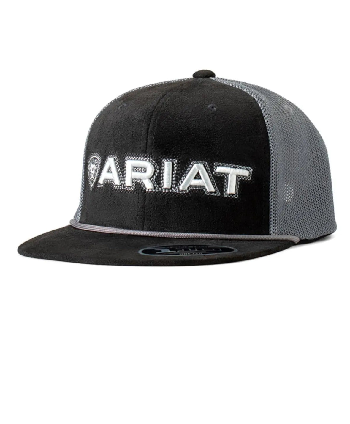 Ariat Western Cap Baseball Hat Mesh Snapback Logo Stitch Black