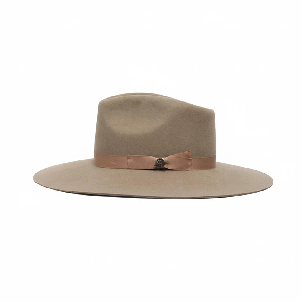 Charlie 1 Horse Highway Felt Mushroom Hat side view in brown felt