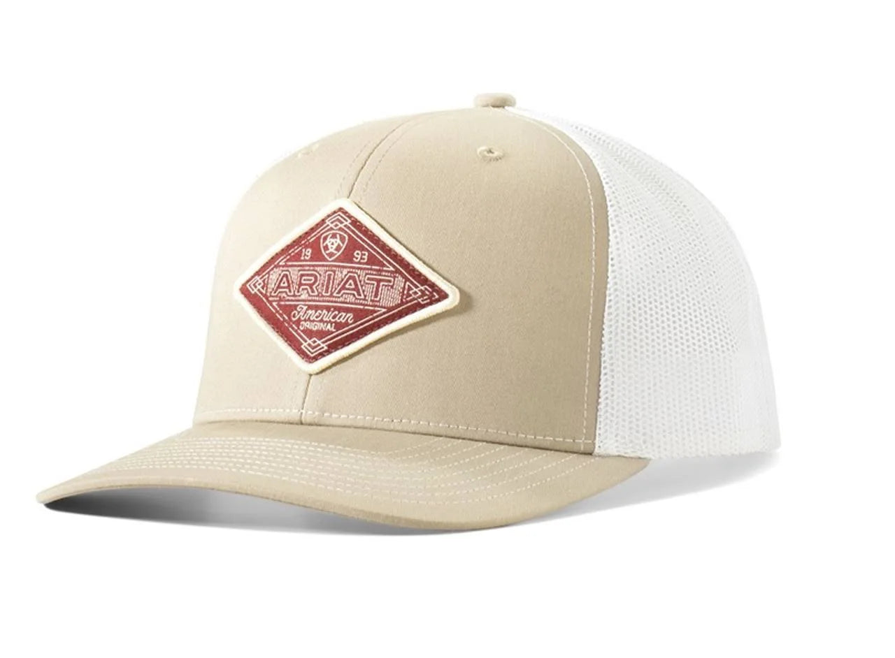 ARIAT CREAM DIAMOND PATCH SNAPBACK BALL CAP