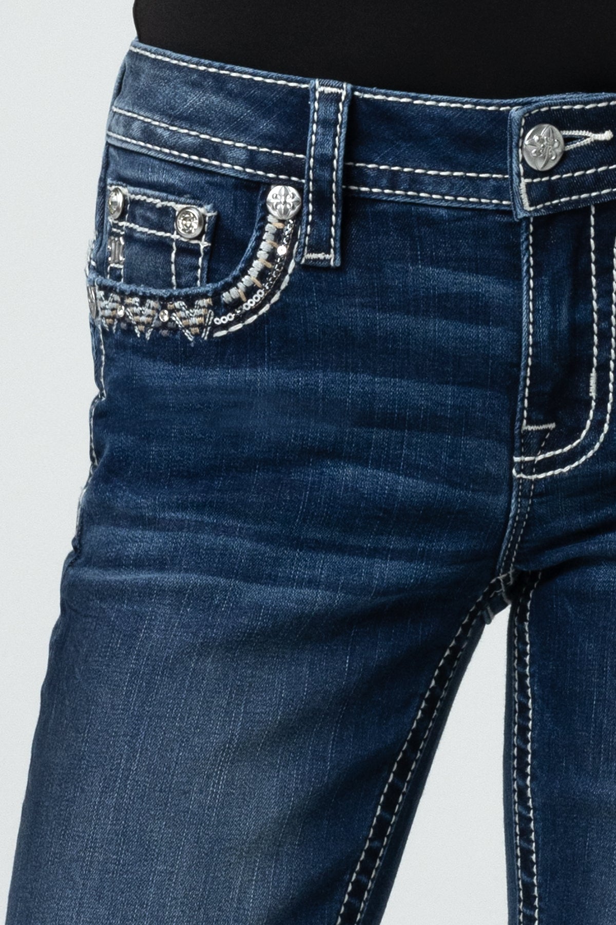 Graphite Stitched Bootcut Jeans