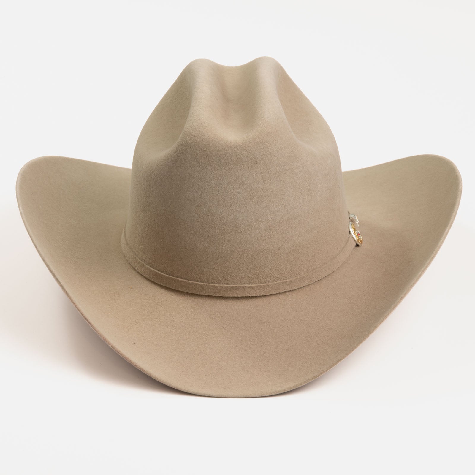 Larry Mahan 6X Real Fawn Fur Felt Western Hat front view in fawn felt