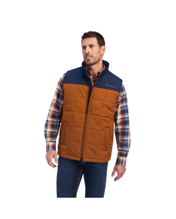 Mens Ariat - Crius Insulated Vest - CHESTNUT/NAVY