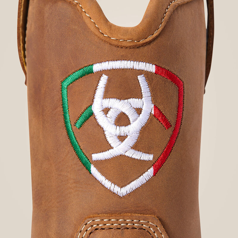Bota de trabajo impermeable Orgullo Mexicano con cuña de varilla de refuerzo 