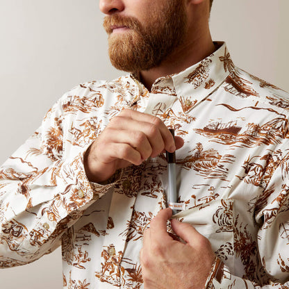 Wrinkle Resist Paniolo Western Aloha Stretch Classic Fit Shirt