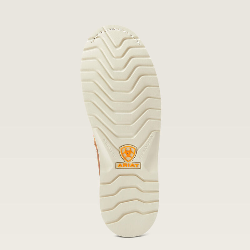 Bota de trabajo con punta de mocasín y cuña de varilla de refuerzo, impermeable, de 6" y con punta de material compuesto