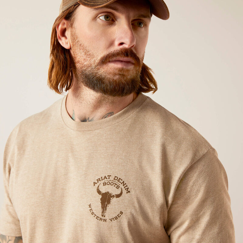 Camiseta con calavera de bisonte 