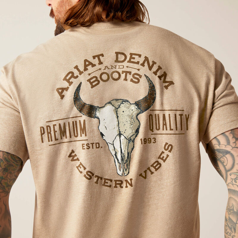 Camiseta con calavera de bisonte 
