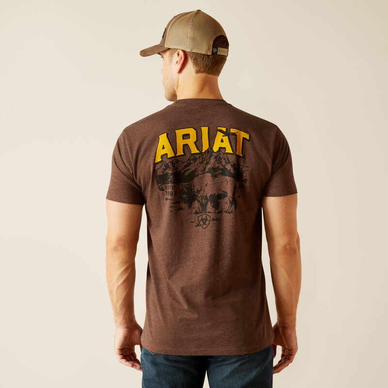 Camiseta con escudo de dibujo de bisonte 