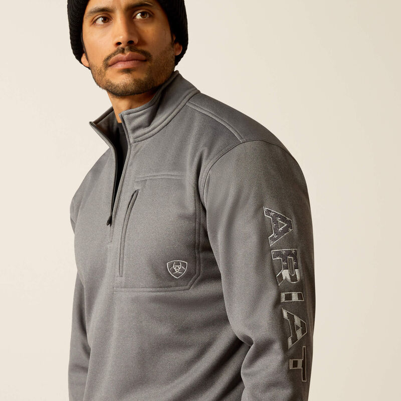 Sudadera con cremallera de 1/4 y logotipo del equipo