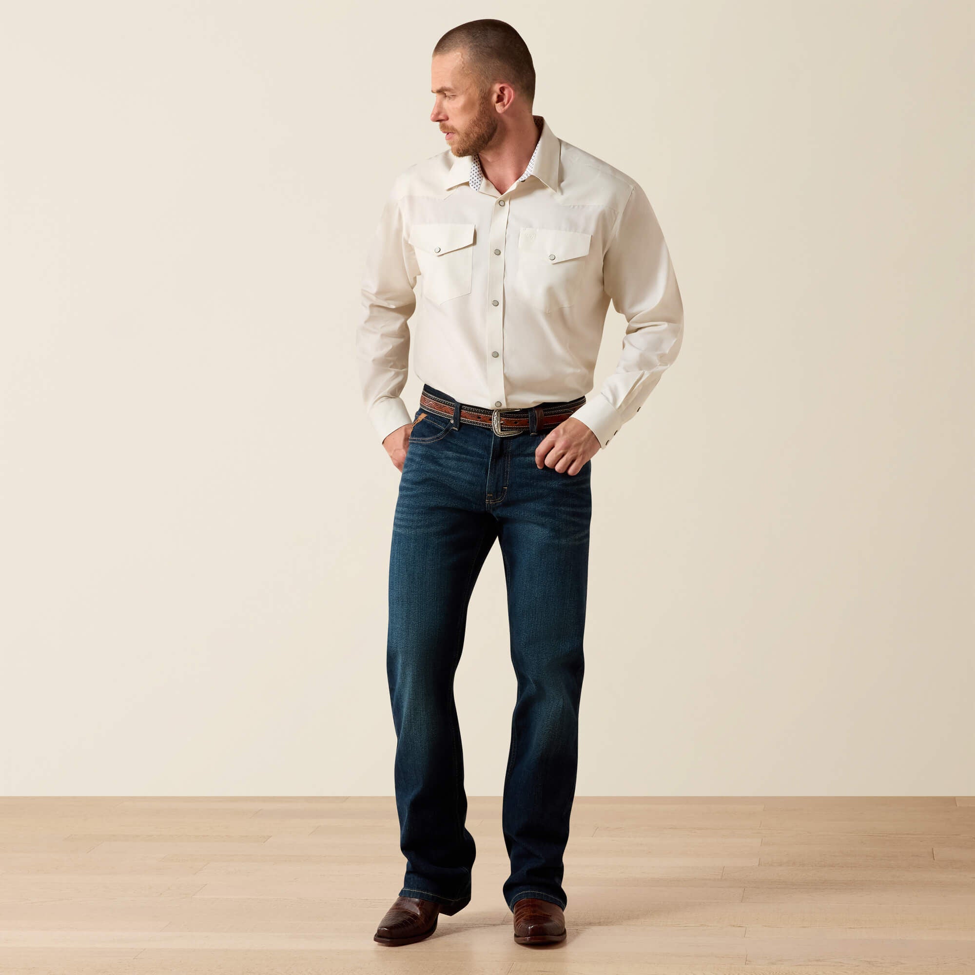 Wrinkle Free Pinpoint Oxford Classic Fit Snap Shirt