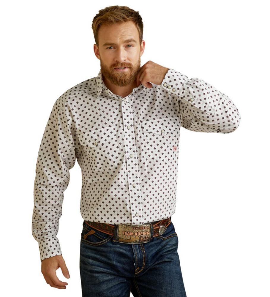 WHITE MNS Aiden Classic Fit Shirt