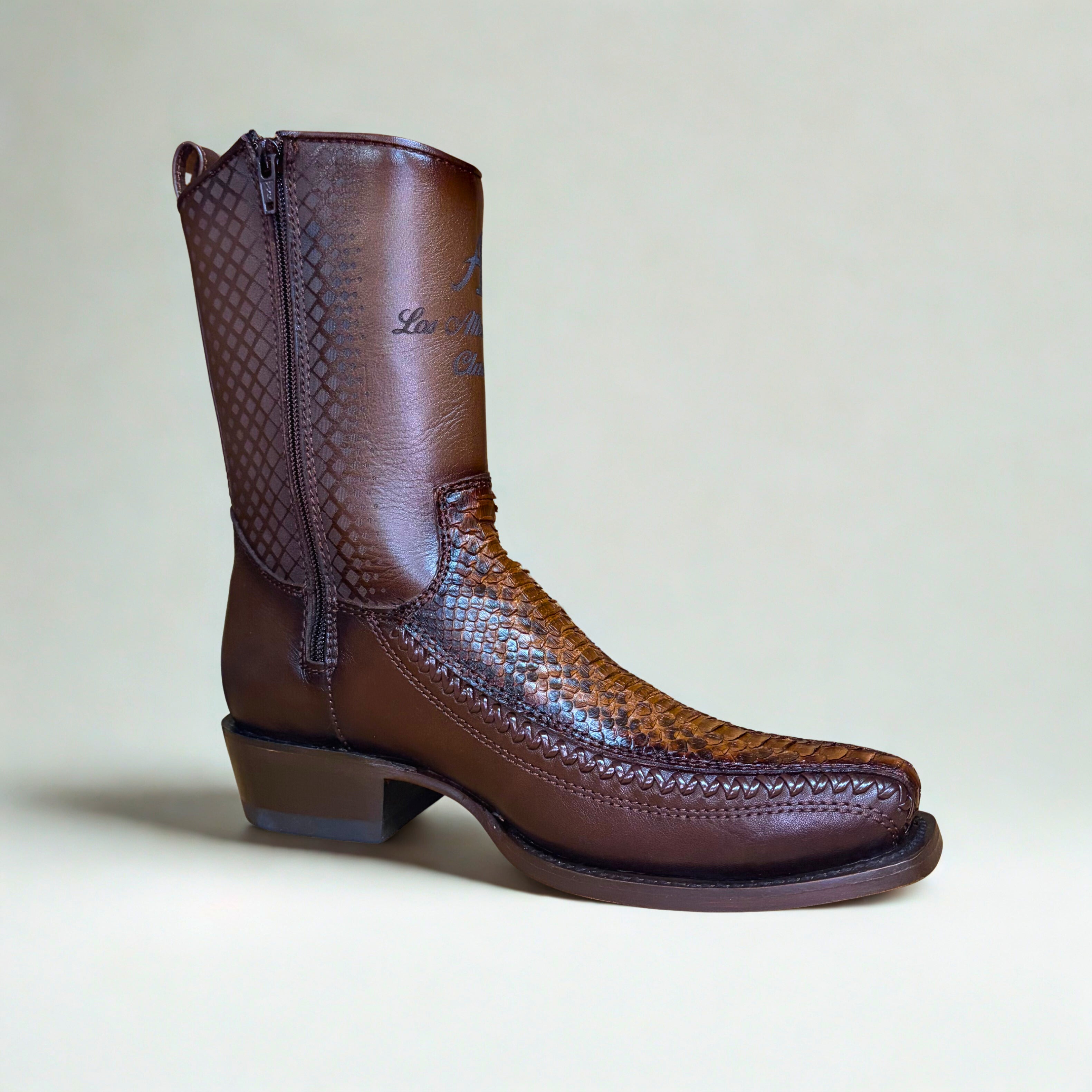 Python Porto Faded Brown 7X Toe Low Shaft Boot