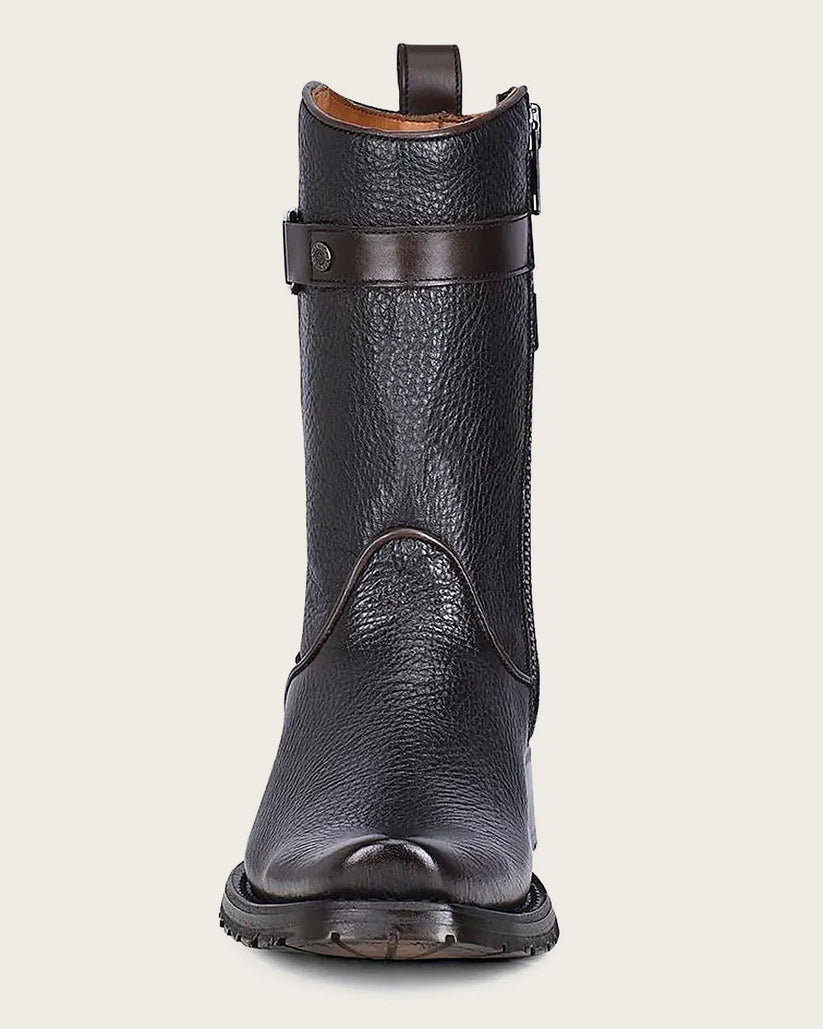 Men's black casual leather boots