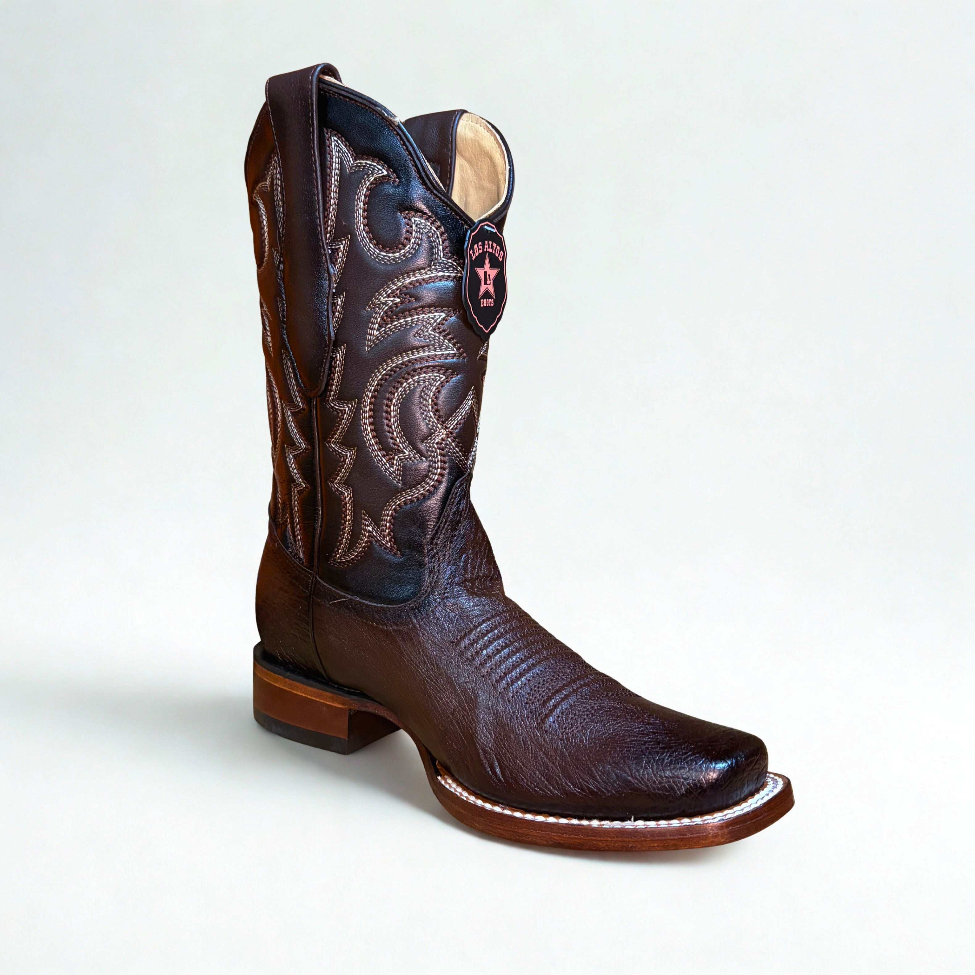 Smooth Ostrich Faded Brown Rodeo Square Toe Boot