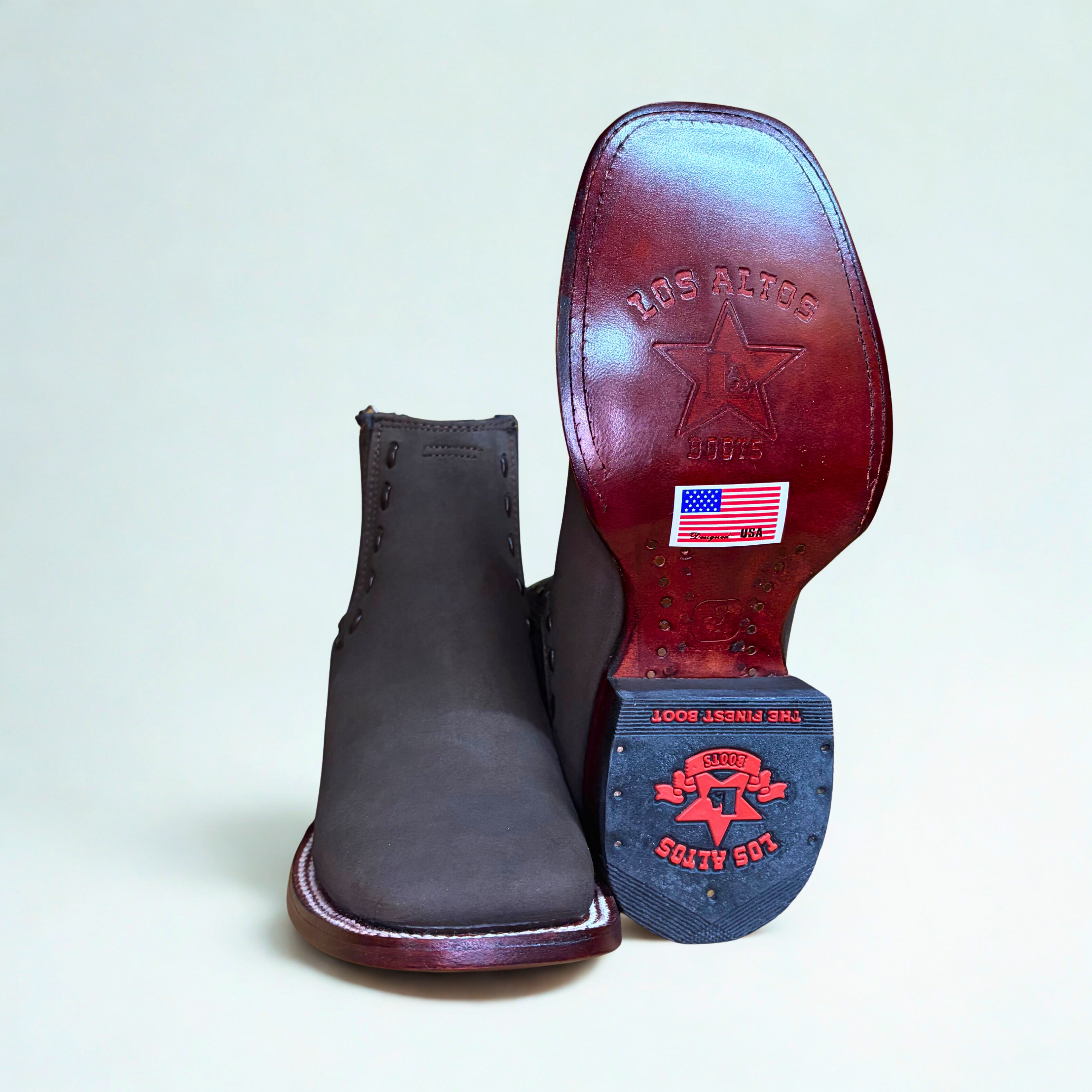 Nubuck Tobacco Wide Square Toe Ankle Boot