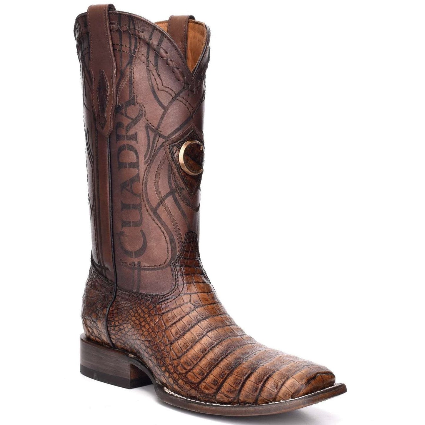 Cuadra Square Toe Caiman Belly Porto Maple Cowboy Boots