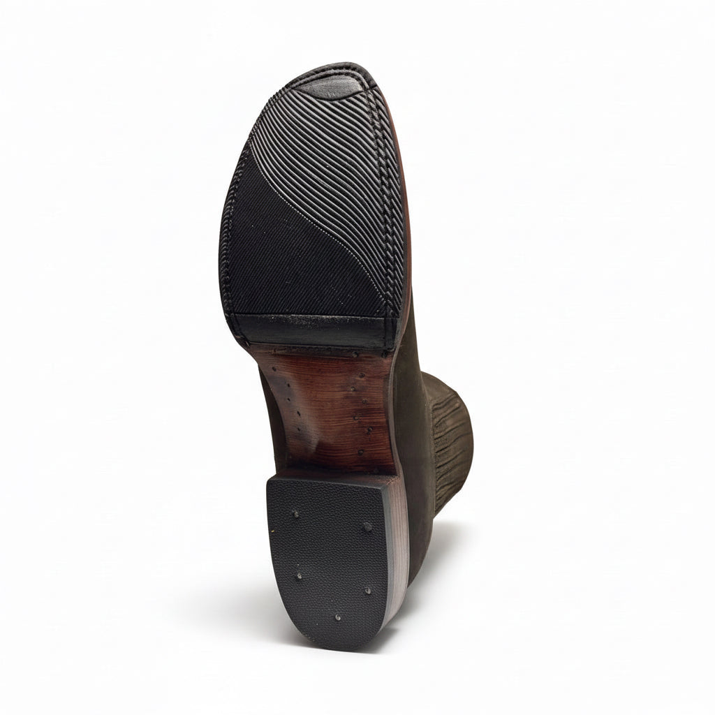 Cerro 1710 Nobuck Cafe Square Toe Botin