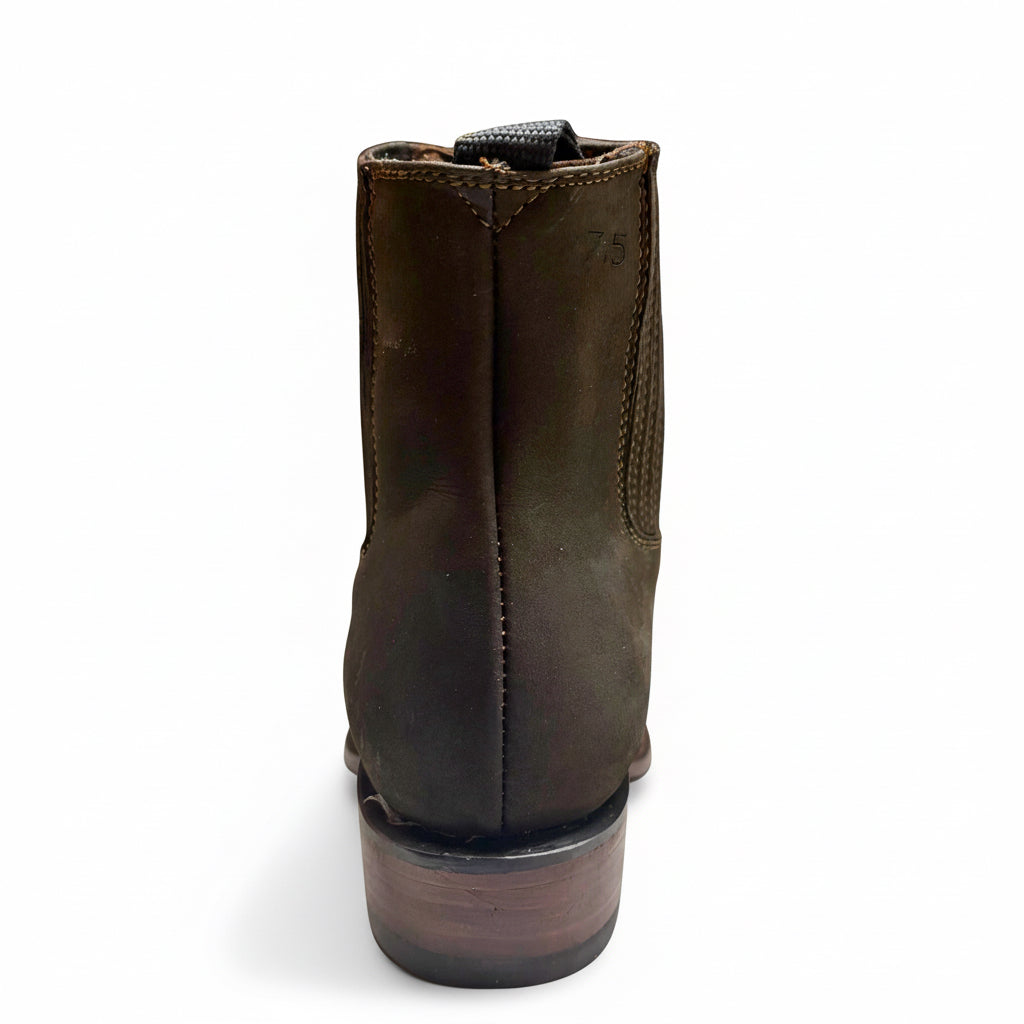 Cerro 1710 Nobuck Cafe Square Toe Botin