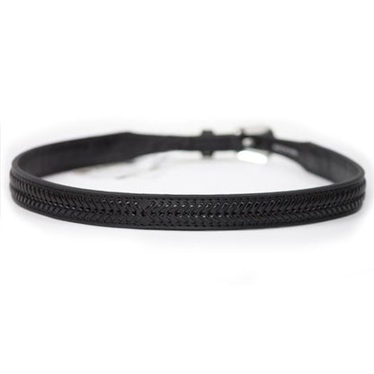 Genuine Leather Laced Hat band - Black