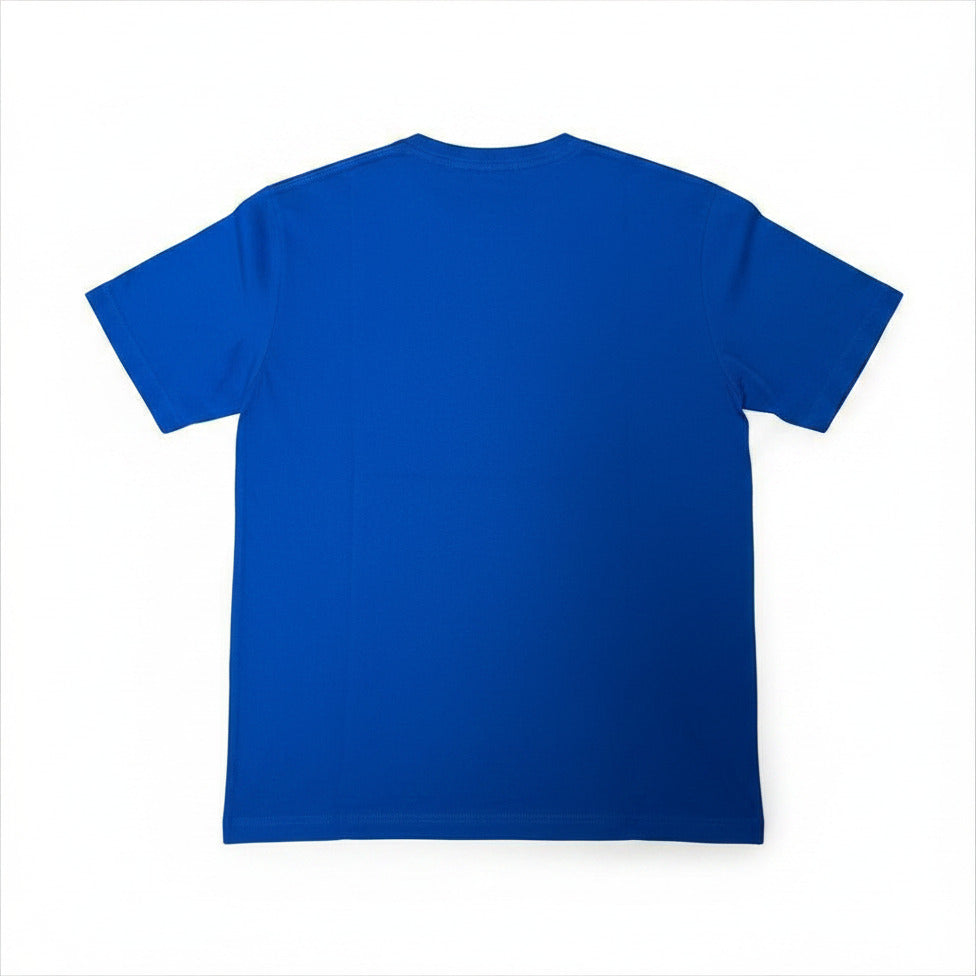 CAT Tough Cut Short Sleeve Pocket Tee back view in blue