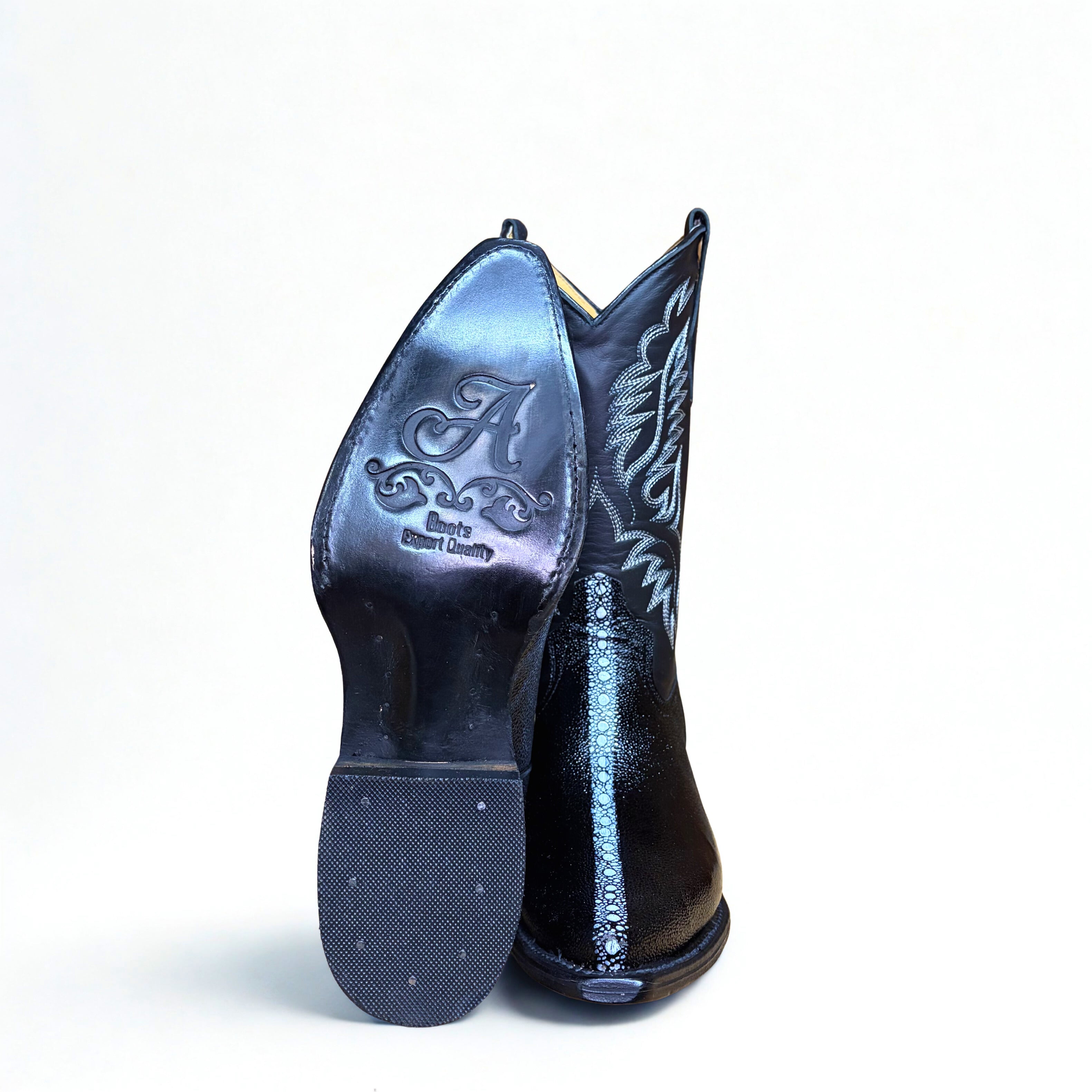 Arius Imitacion Negro Mantarraya Texana Boot