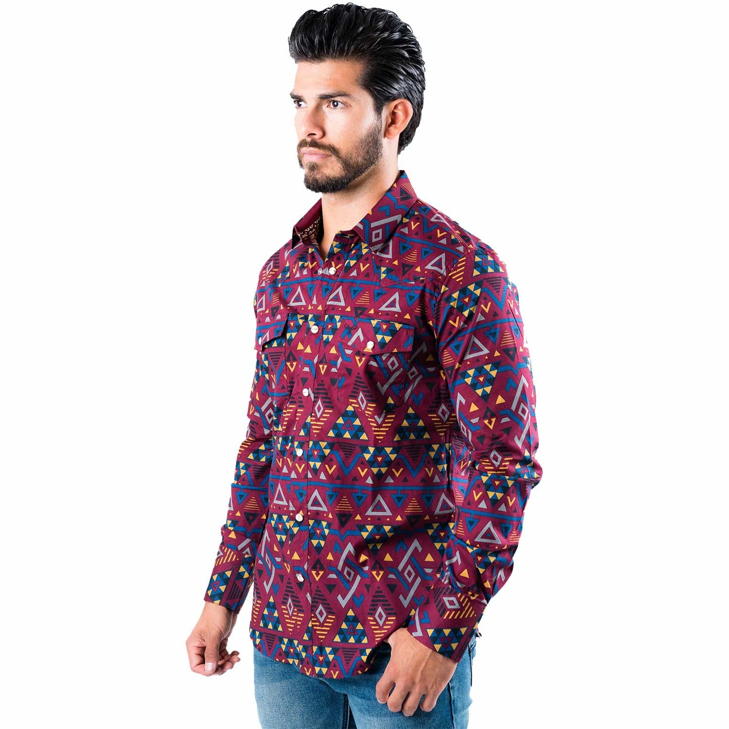 Platini Wine Aztec Shirt AZL8673