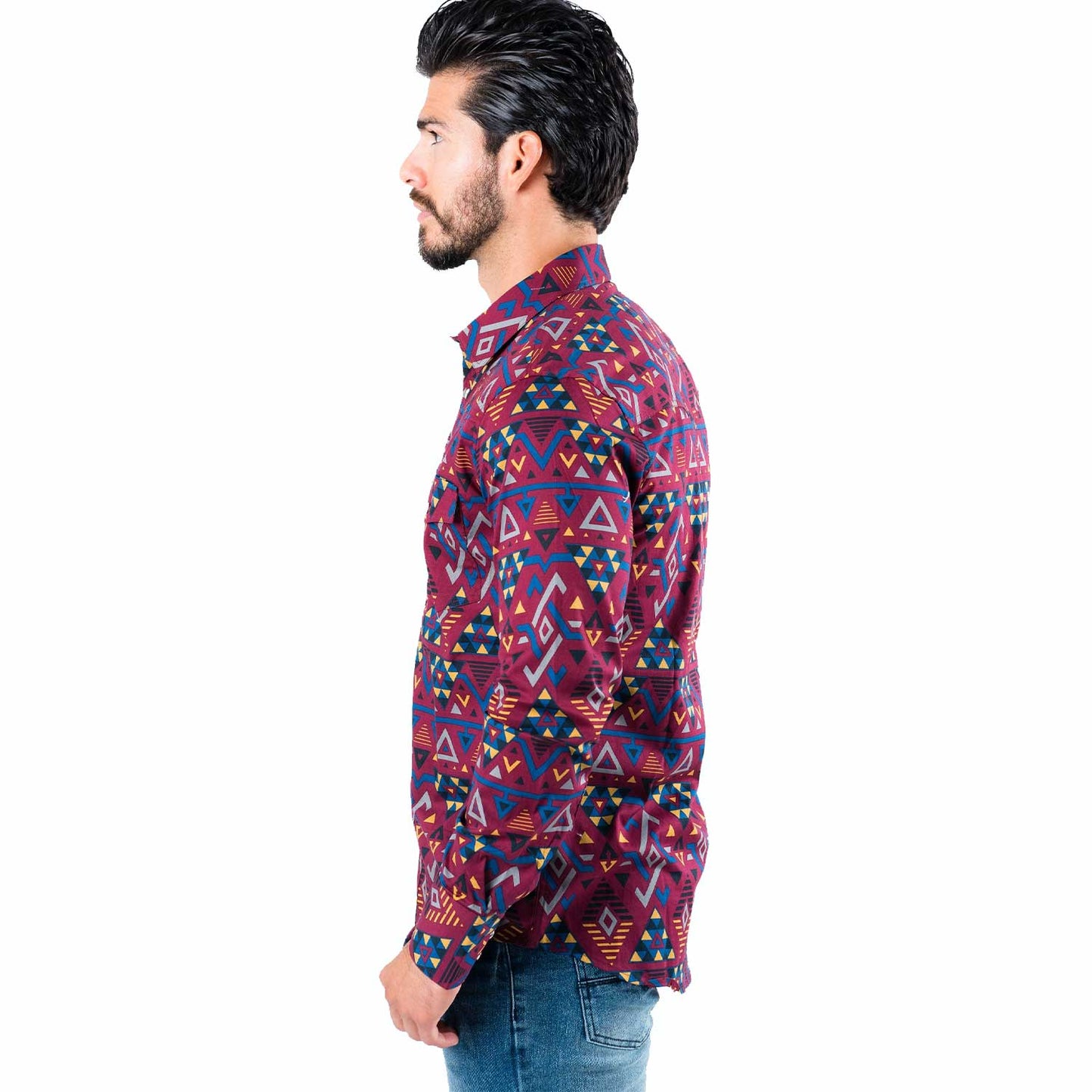 Platini Wine Aztec Shirt AZL8673