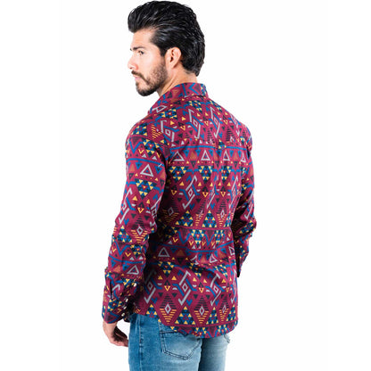 Platini Wine Aztec Shirt AZL8673