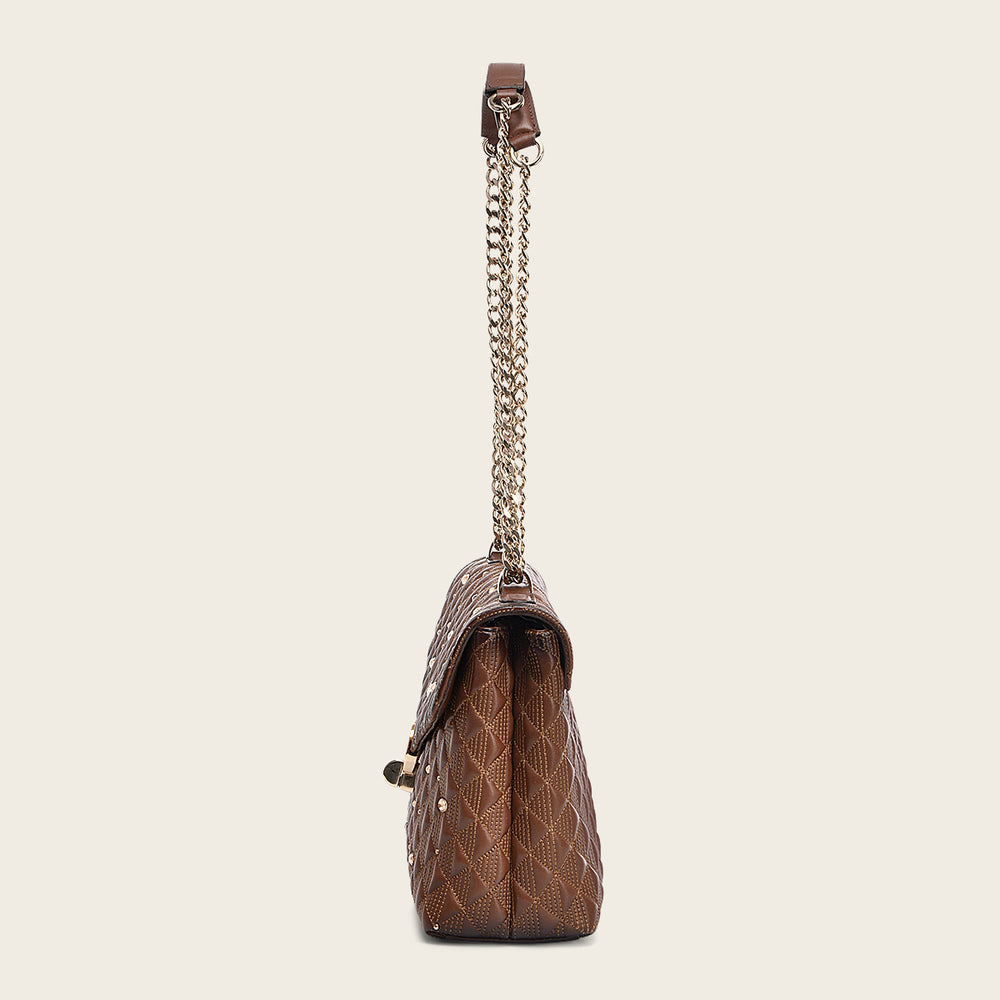 Bolso de piel de vaca con cristales