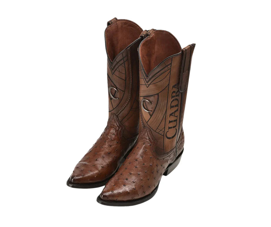 Ostrich Laser & Embroidery Snip Toe Boot