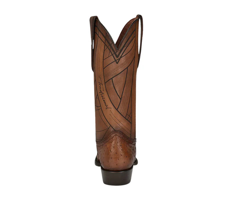 Ostrich Laser & Embroidery Snip Toe Boot