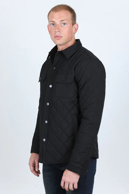 Mens Fur Lined Insulated Overshirt - Black