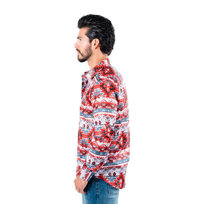 Platini Red Digital Aztec Shirt