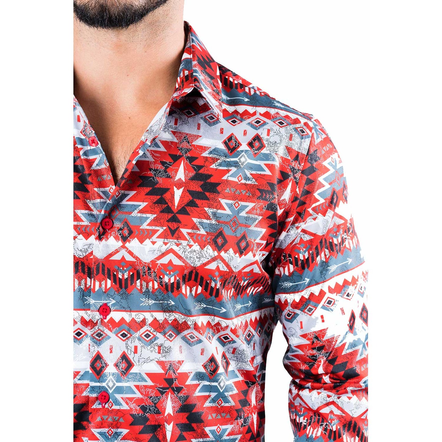 Platini Red Digital Aztec Shirt