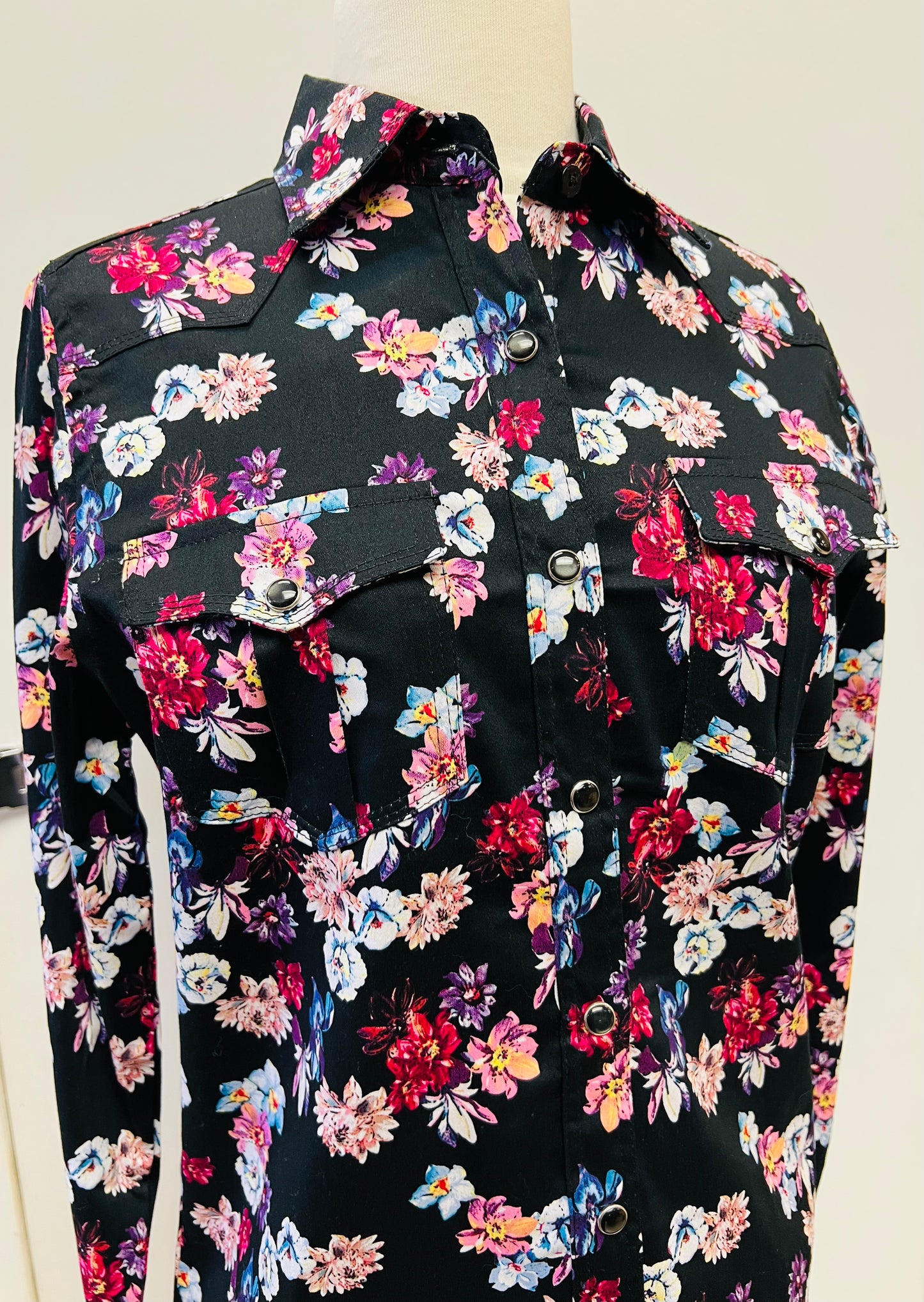 Platini Floral Printed Long Sleeve Western Snap Shirt