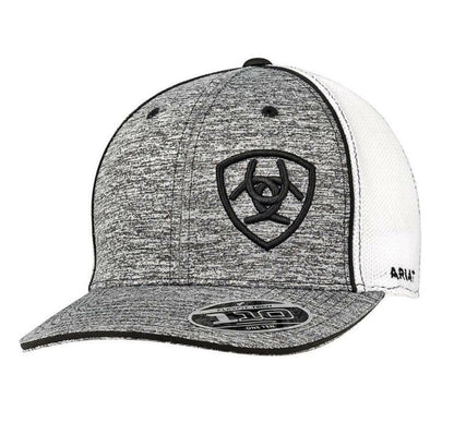 Ariat Grey and White Flexfit 110 Logo Cap