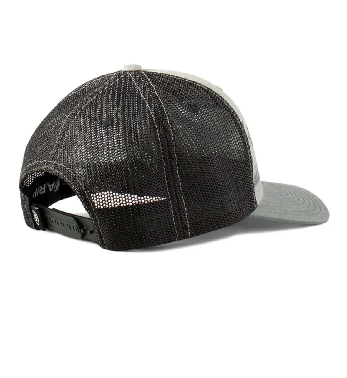 Ariat Hat Baseball Cap Mesh Snapback Logo Grey