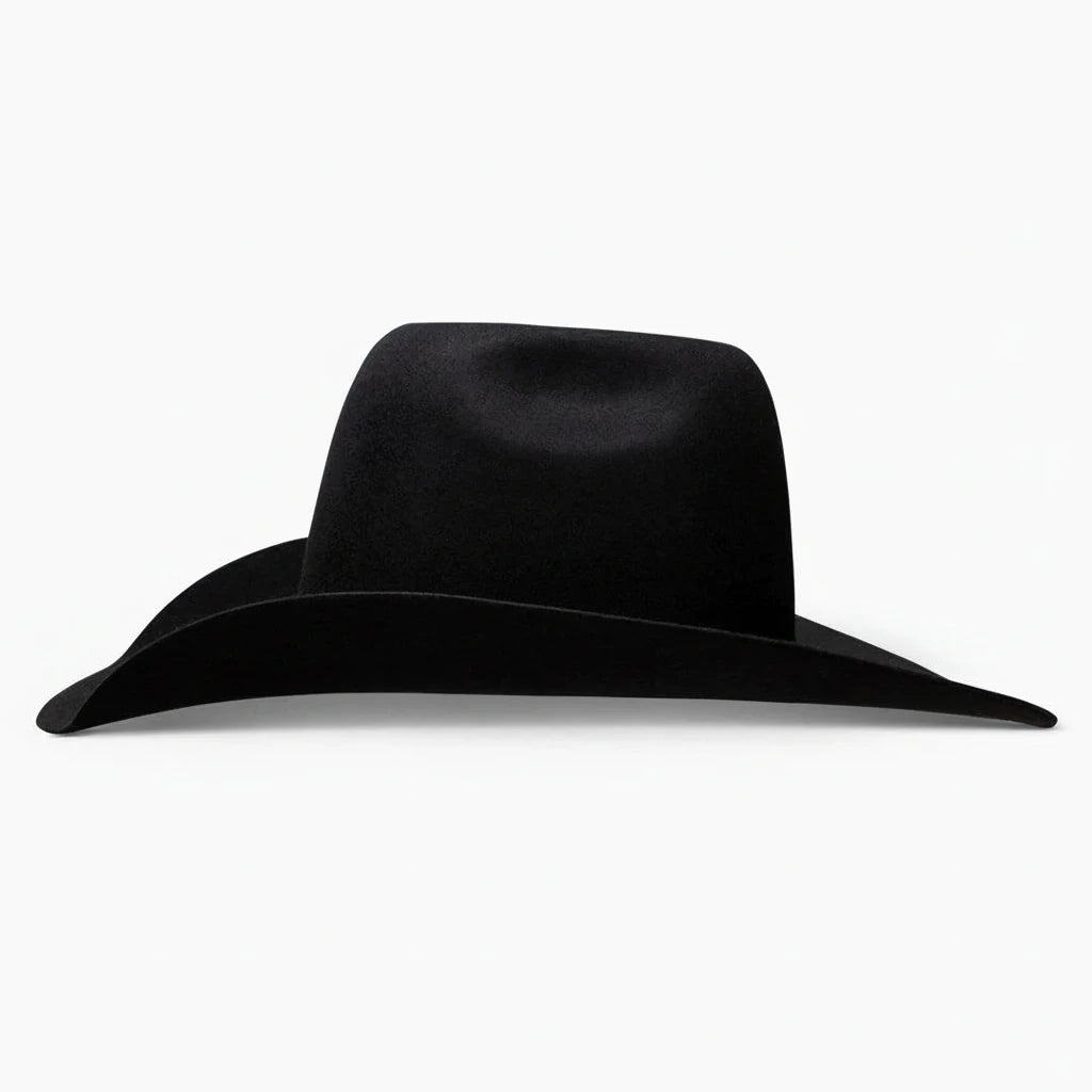 Resistol 4X Day Money Cowboy Hat side view in black felt