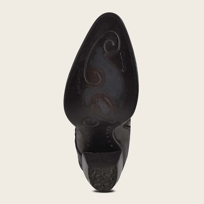 Cuadra Hand Painted Exotic Black Stingray Leather Bootie