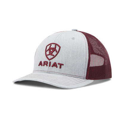 RIAT ARIAT GREY EMBROIDERY BURGUNDY MESH