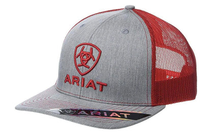 ARIAT HEATHER GREY RED LOGO