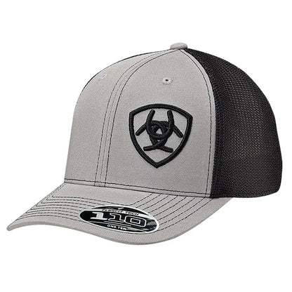 ARIAT GREY/BLACK OFFSET LOGO CAP