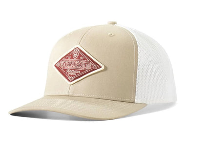 Ariat Cream Diamond Patch Snapback Ball Cap