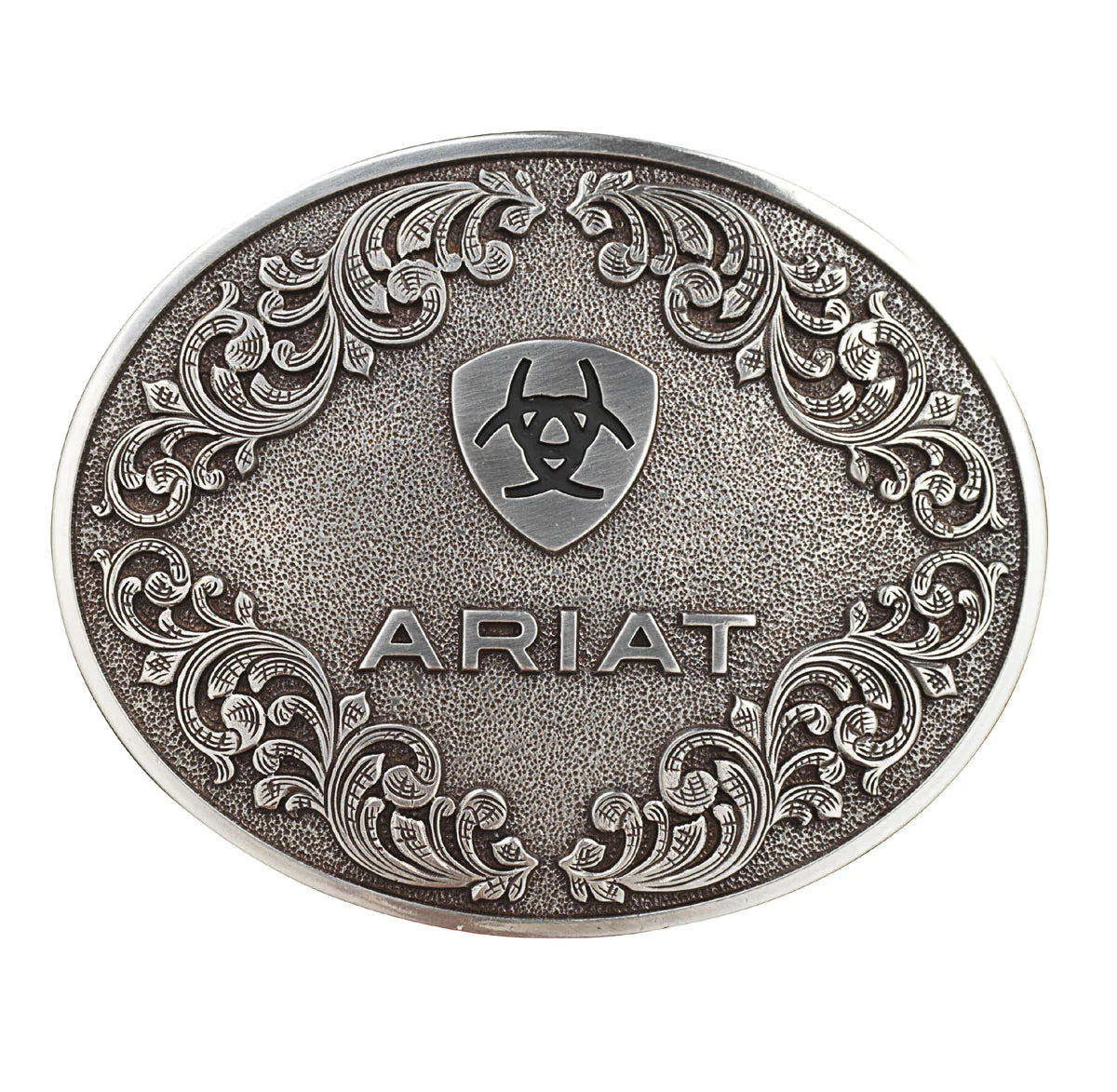 Oval Smooth Edge Scroll Logo Belt Buckle