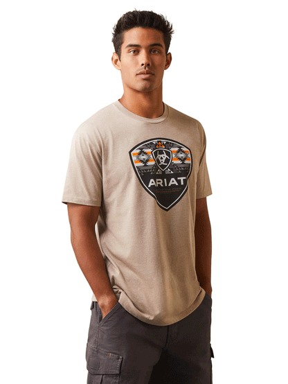 Ariat Geo Oatmeal Heather Men’s Tee