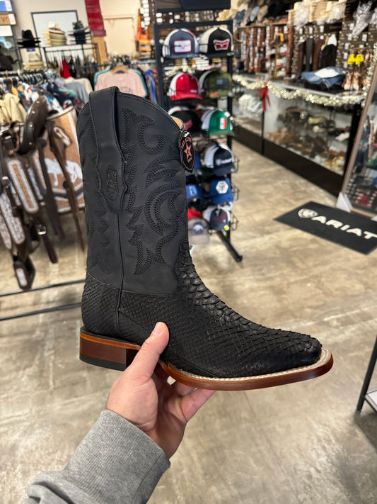 Men's Los Altos Boots Genuine Python Skin Wide Square Toe
