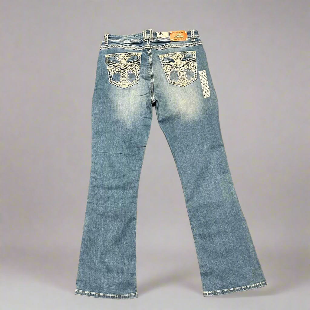 Mid Rise Boot Cut Jeans