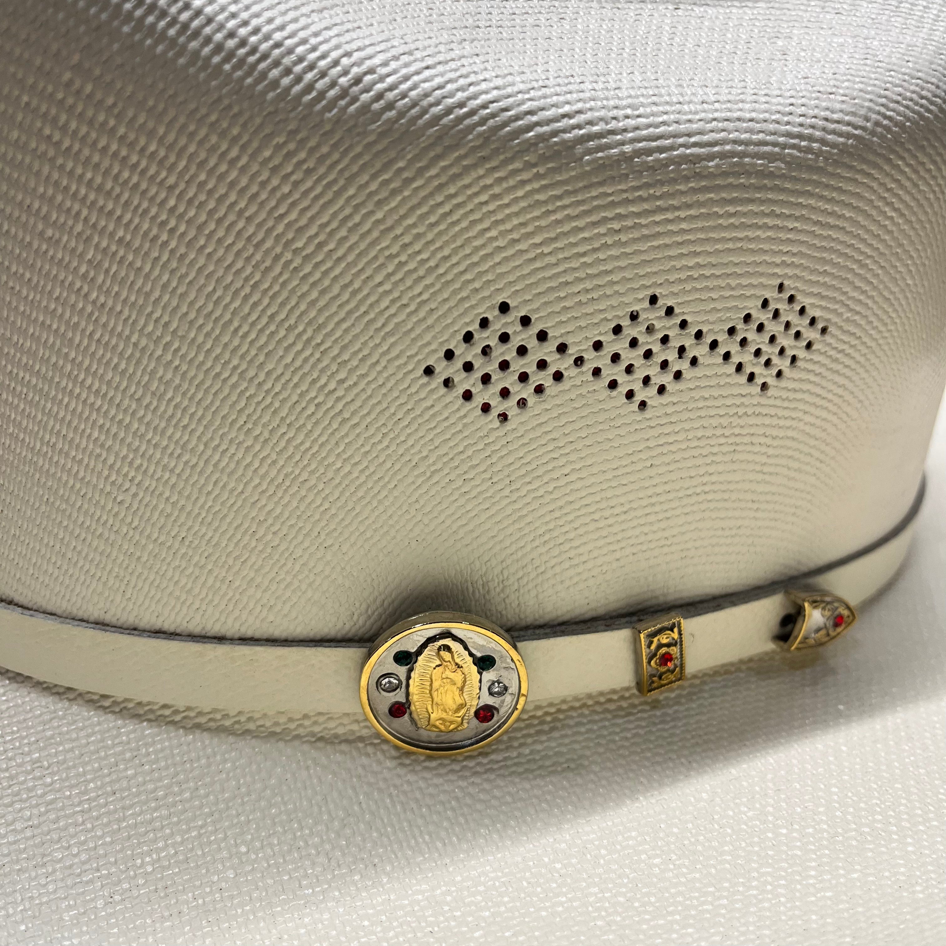 1000X Virgen Maria White Hat Band
