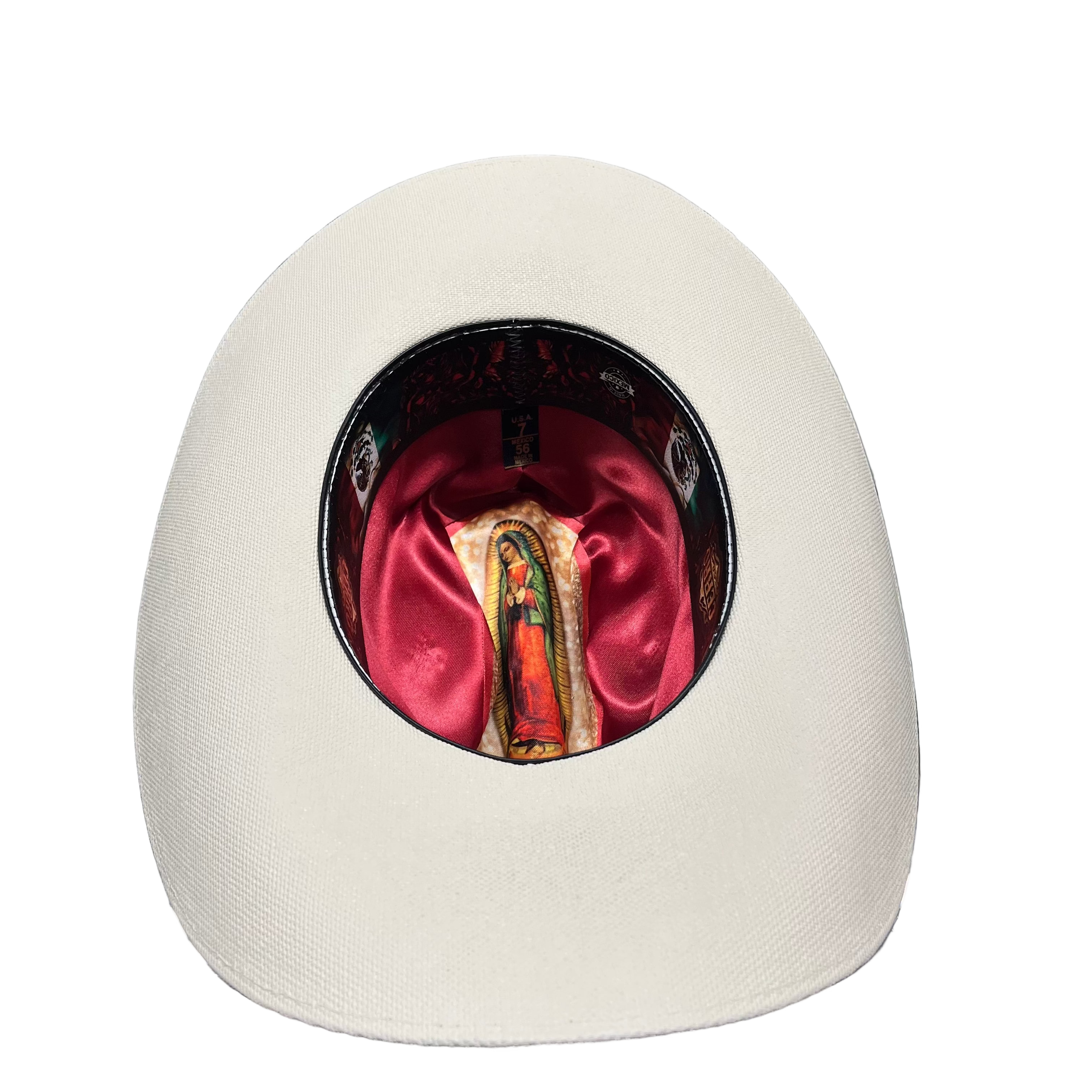 1000X Virgen Maria White Hat Band